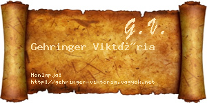 Gehringer Viktória névjegykártya